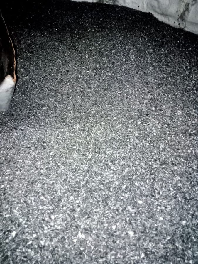 Muestra de plastico triturado Politren 37